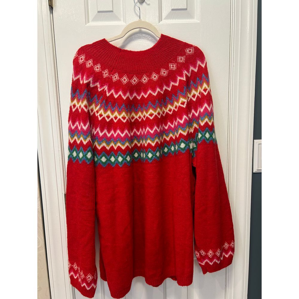 Women's‎ Red Fair Isle Sweater 5XL Christmas Holiday